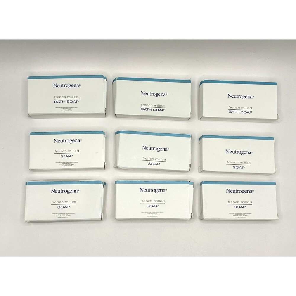 Neutrogena French Milled Travel Bath Soap - Hotel Bars 1.4 Oz - 1.1oz Lot Of 9